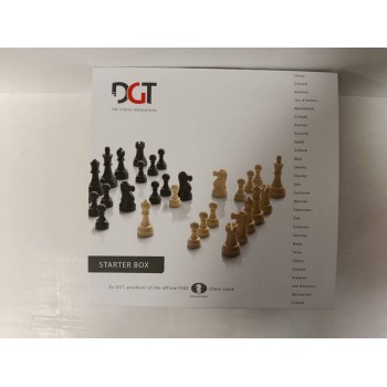 Kosmetinis defektas Šachmatų pradžiamokslio rinkinys (figūros, lenta ir laikmatis) DGT